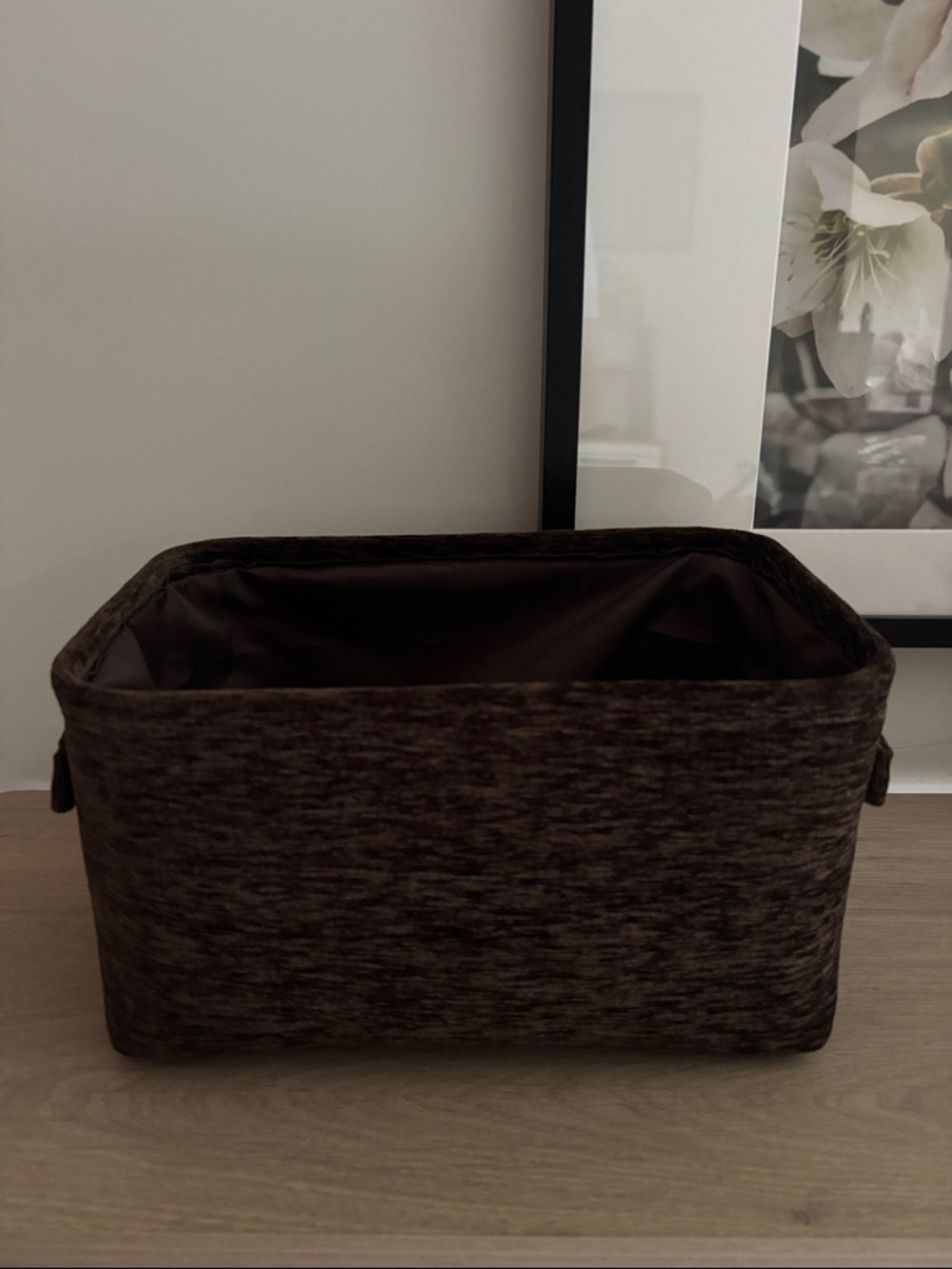 Dark Brown Fabric Storage Basket - Home Accents